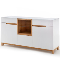 Sideboard Pontica in MDF weiß lackiert Gestell in...